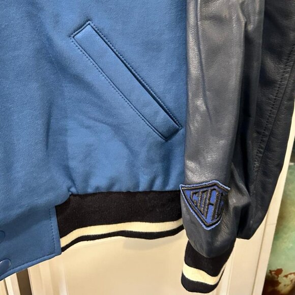 COACH Leather/Cotton Logo Patch Varsity Jacket - Picture 4 of 14